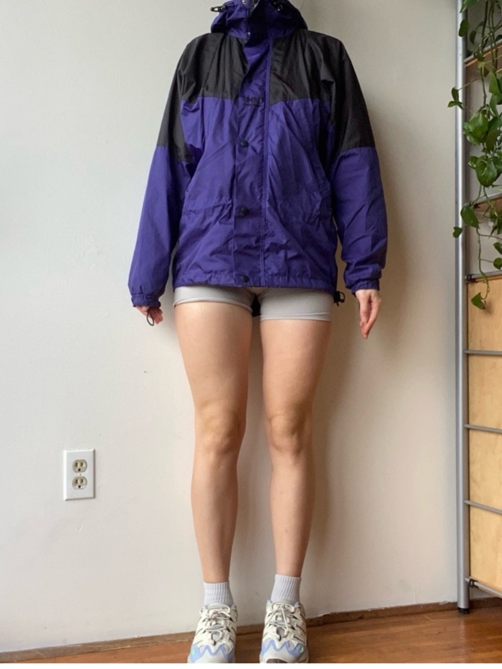 Helly Hansen purple and black windbreaker jacket